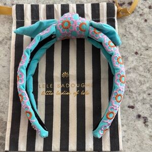 Lele Sadoughi Kids Turquoise and Pink Floral Headband